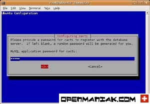 cacti package install ubuntu debian New MySql cacti user password