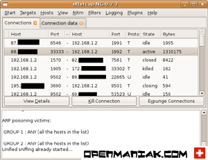 Connections view man in the middle attack openmaniak ettercap