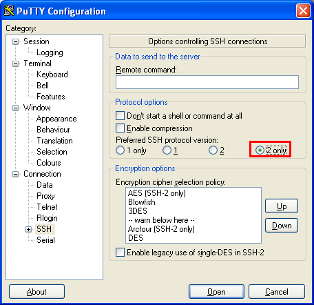 putty ssh2 version 