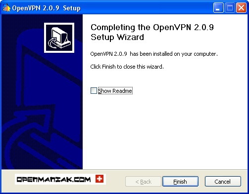 openmaniak openvpn installation wizard completing