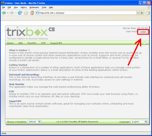 trixbox user access