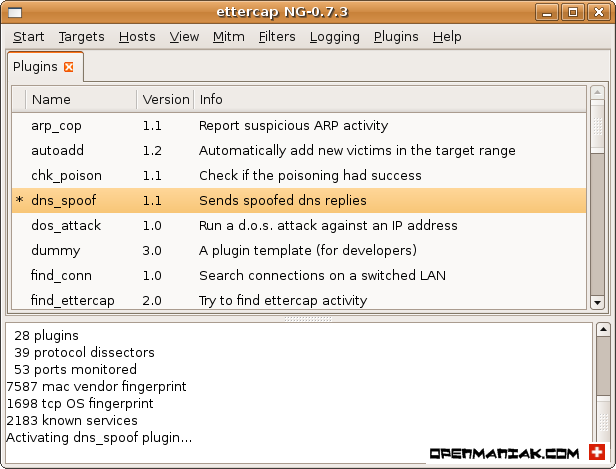 ettercap dns spoof plugin