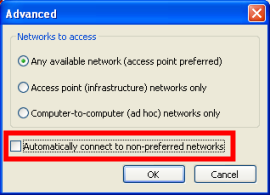 dell client connect
 to non-prefered networks